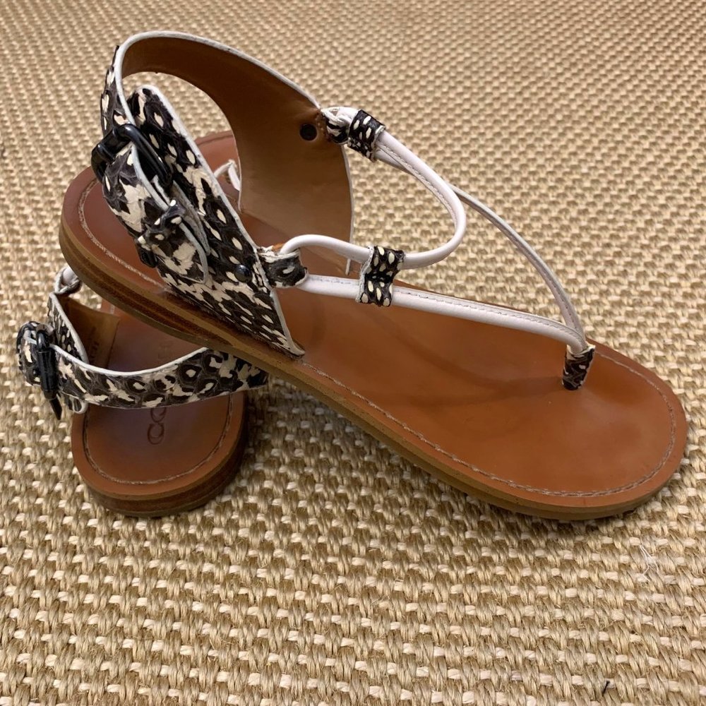 Coach snakeskin print leather sandals
